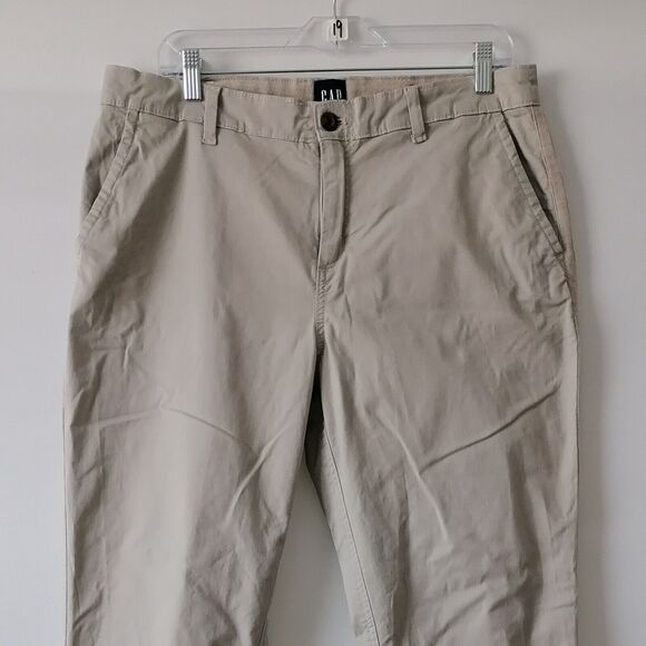 Gap Womens Beige High Rise Flat Front Relaxed Fit Girlfriend Chico Pant Size 12 - Picture 3 of 7